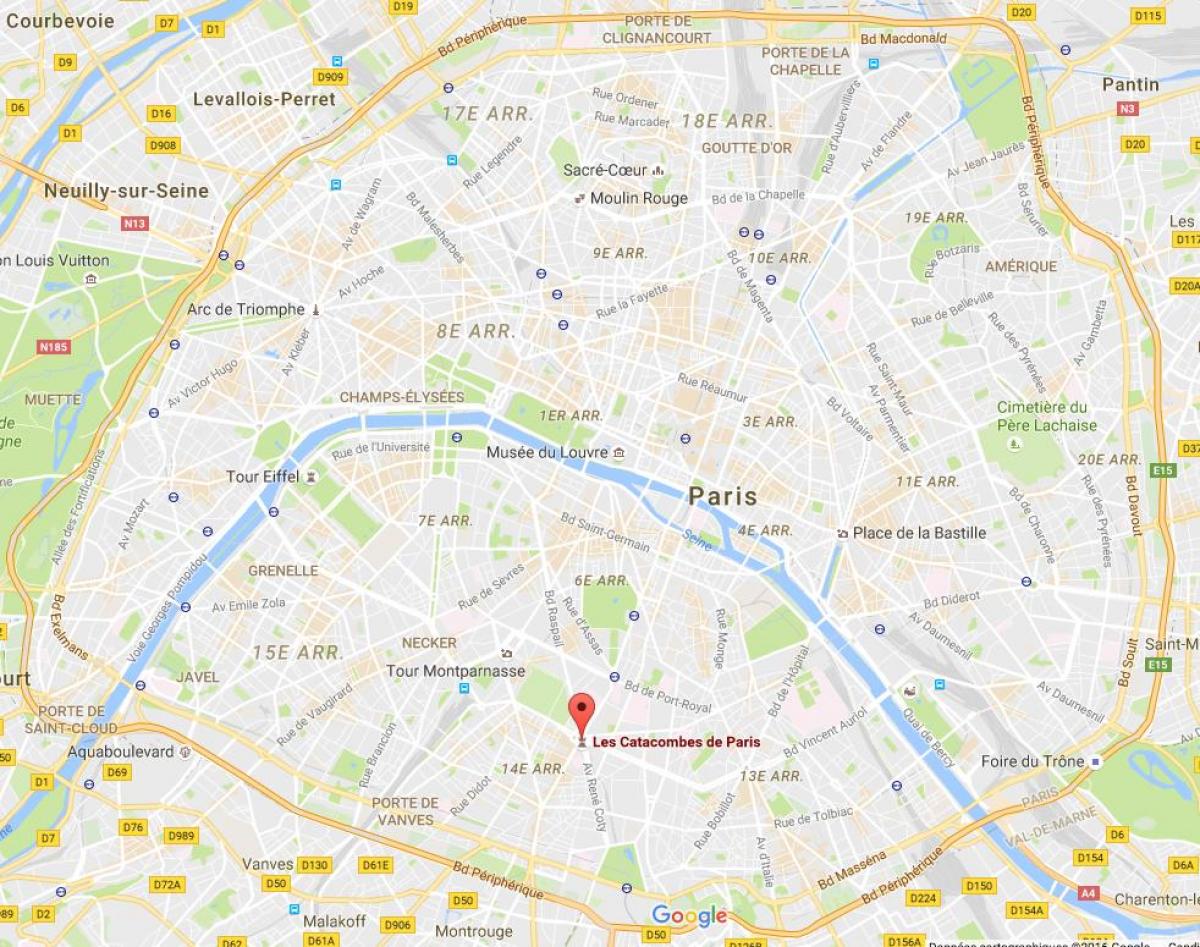 Карта катакомбе у Паризу