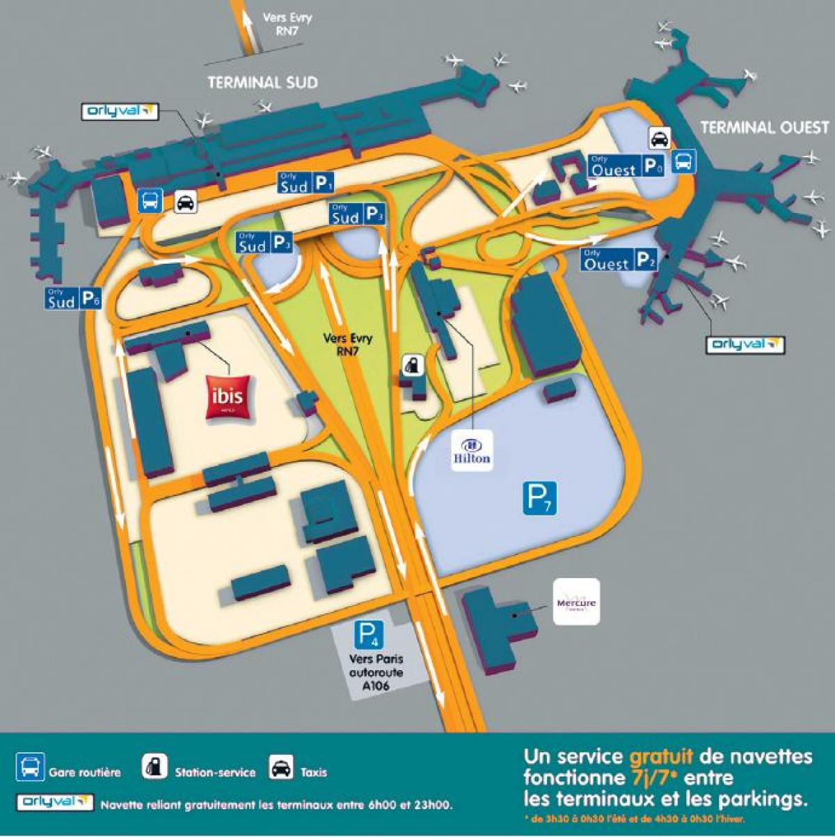 Мапа аеродрома Орли
