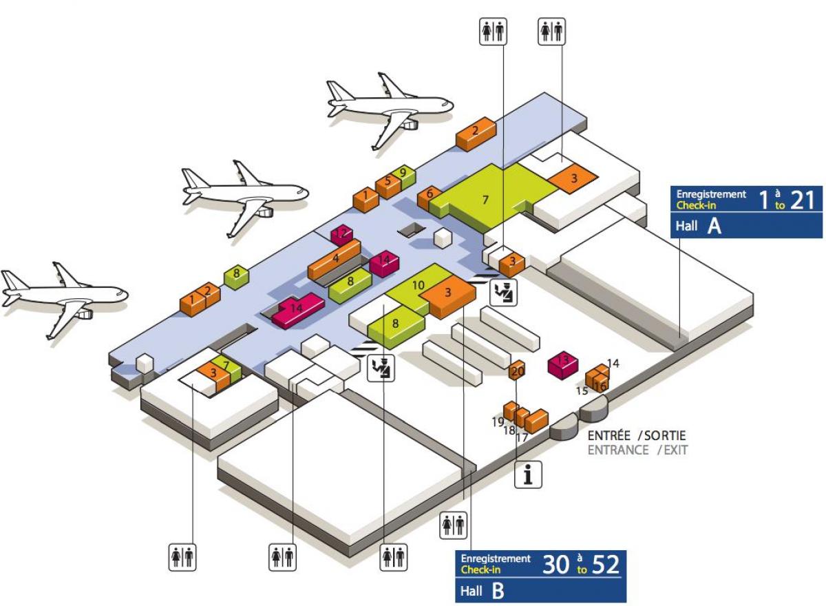 Карта Шарл-де-Гол терминал 3 аеродрома