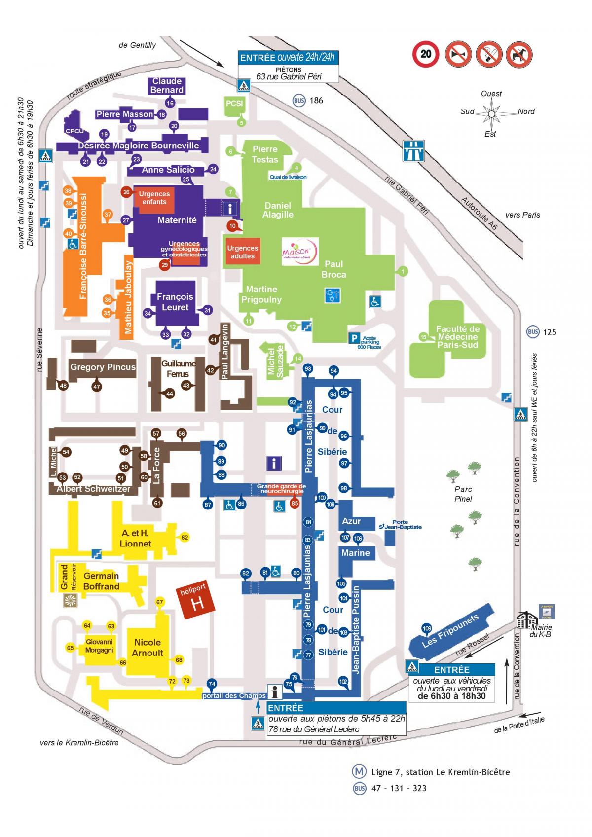 Карта болнице Бисетр