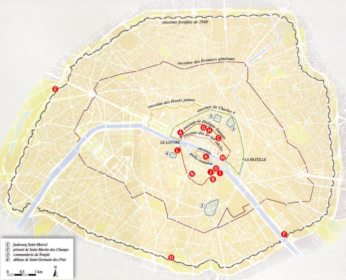 Мапа градских зидина Париза