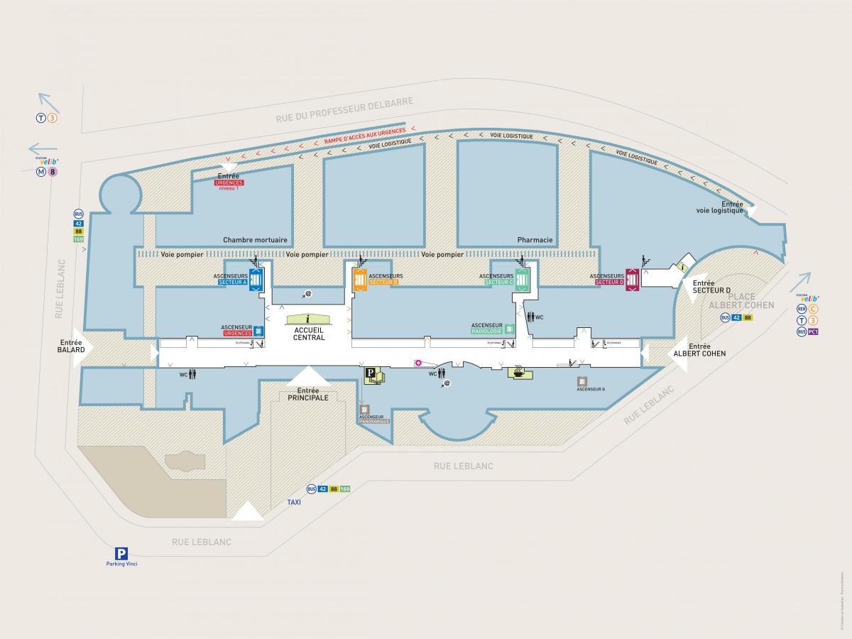 Карта Жорж Помпиду болници