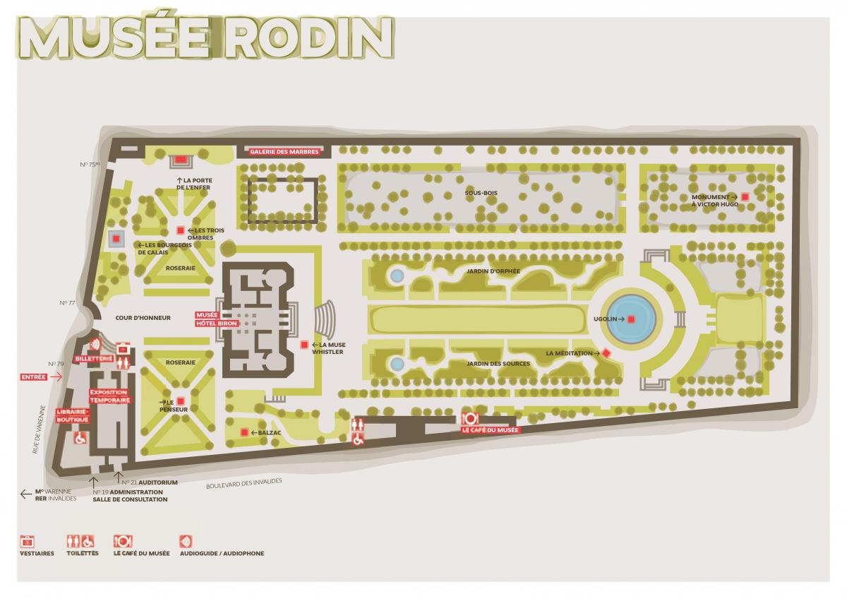 Карта музеја Родин