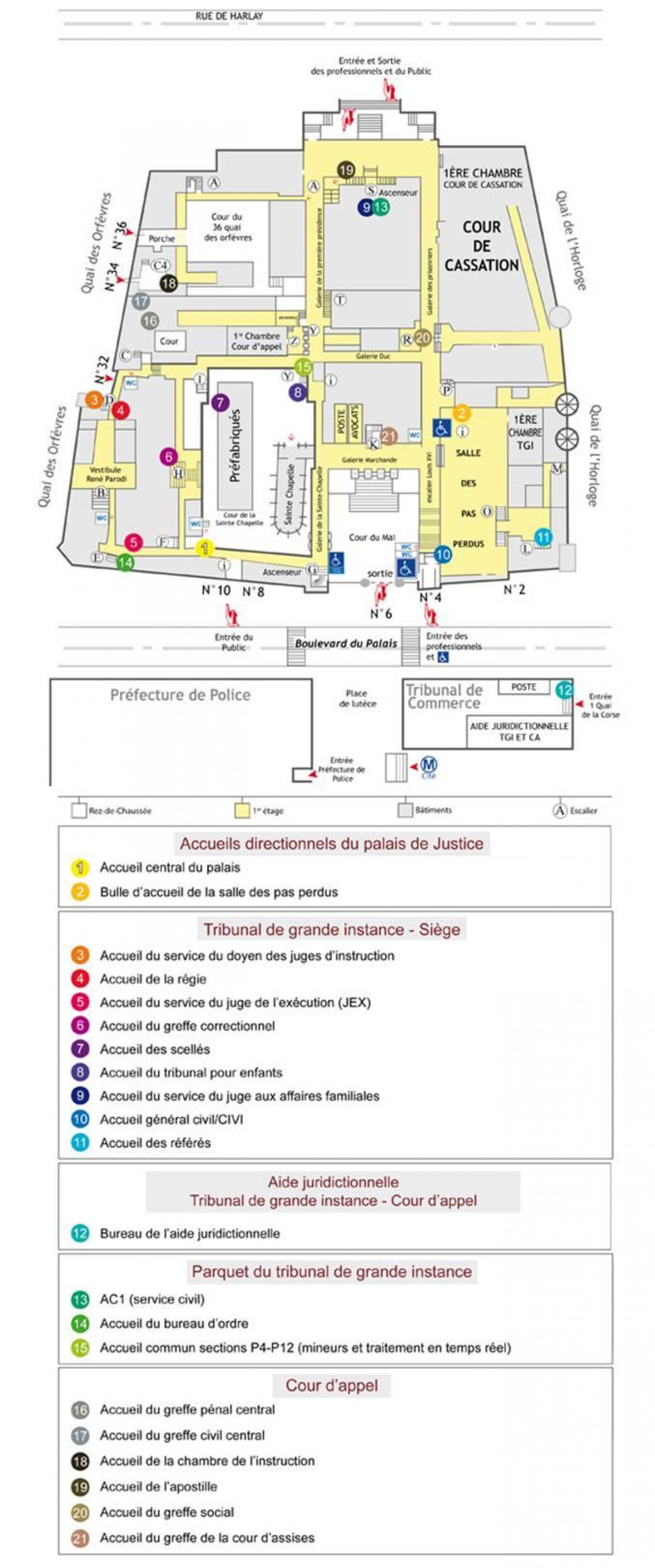 Карта Палата правде Париз
