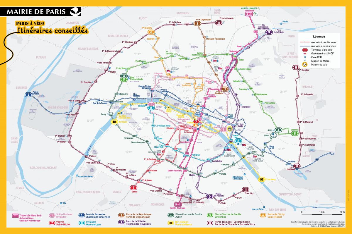Карта Париза на бициклу