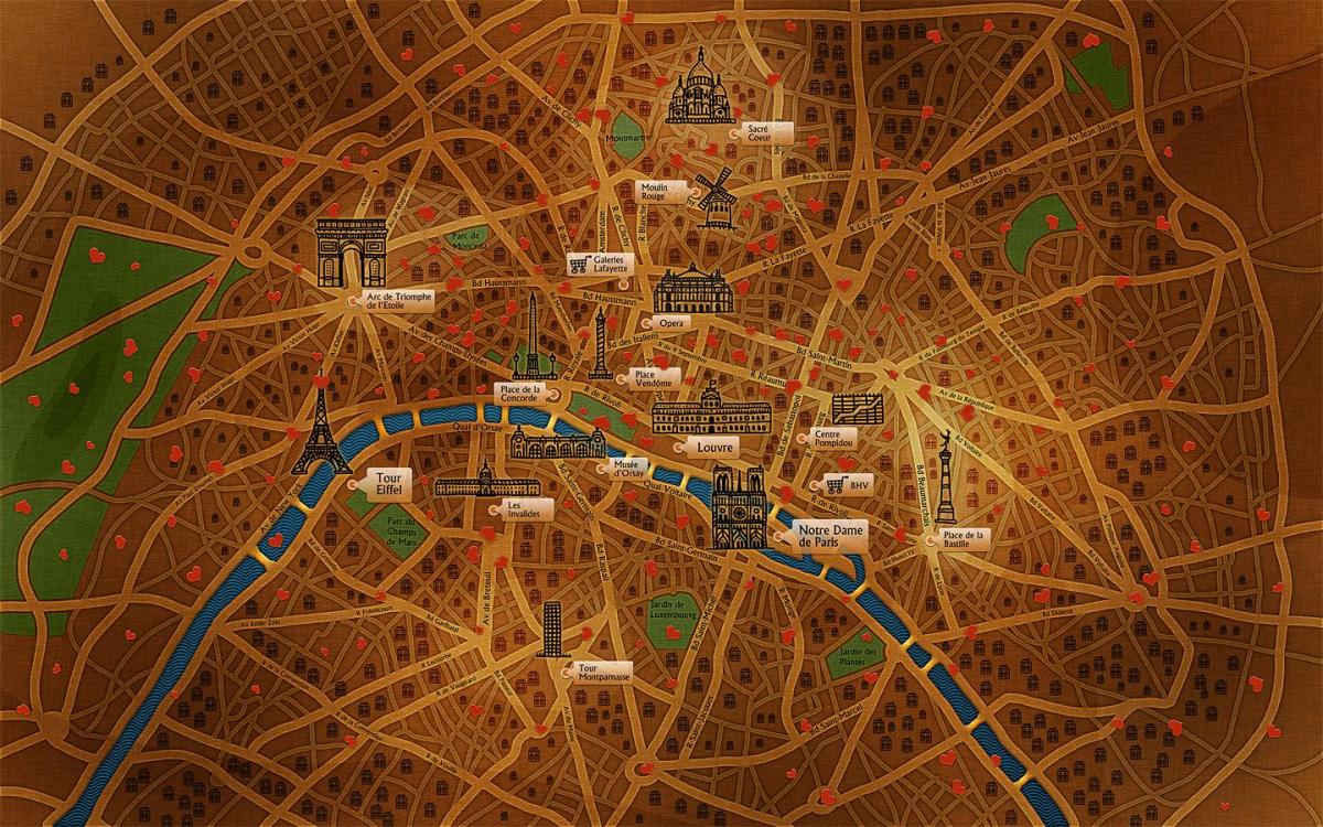 Карта Париза валлпапер