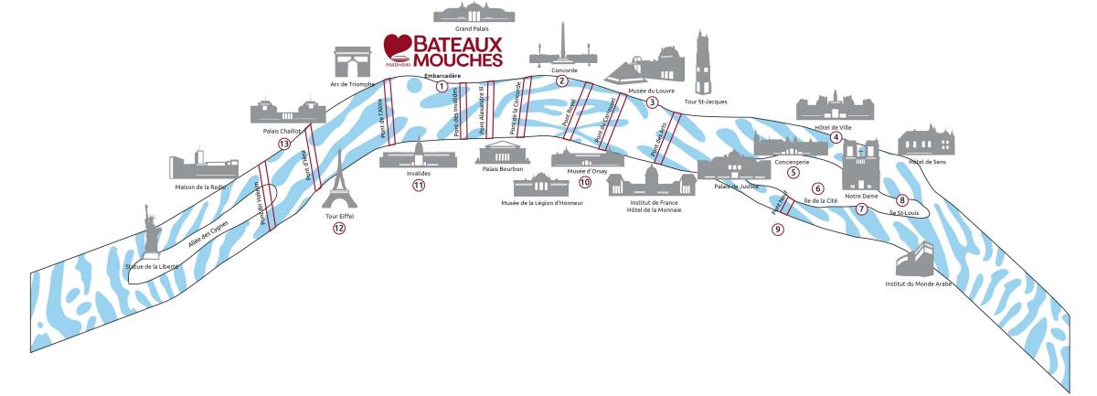 Карта Париза бродови лете