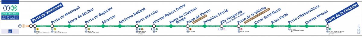 Карта Париза трамвај T3b