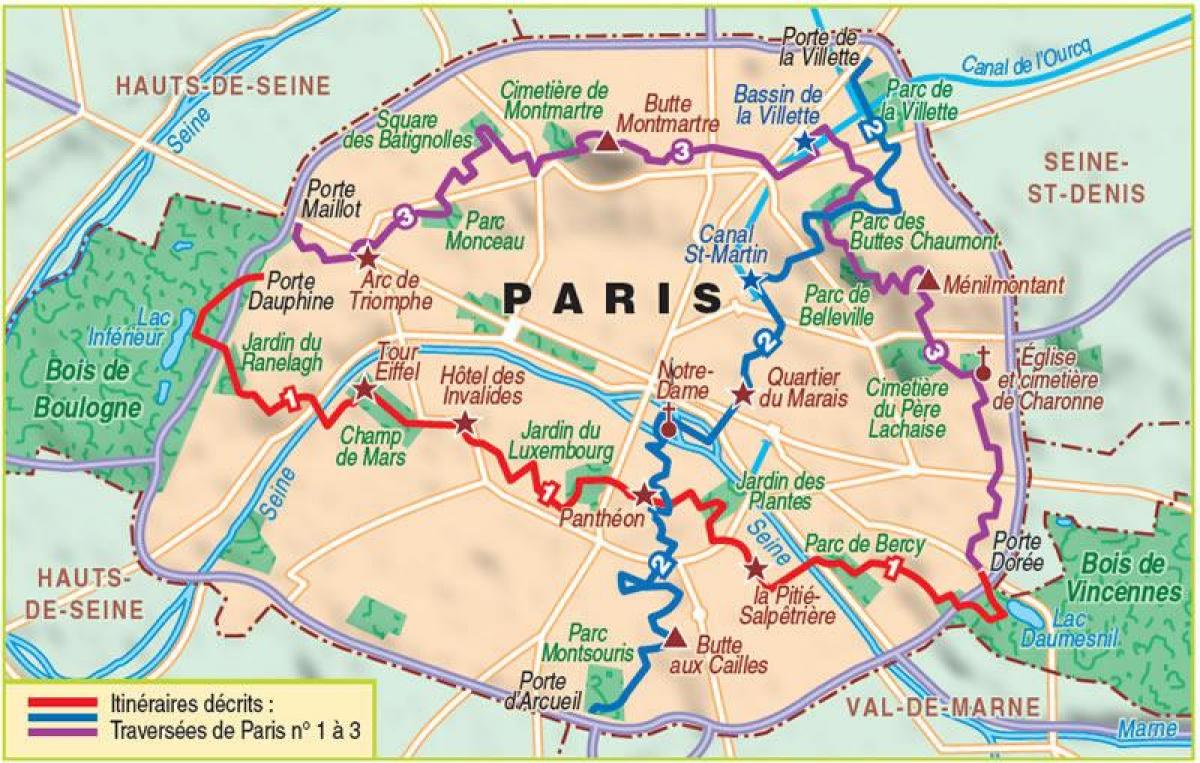 Карта Париза планинарење