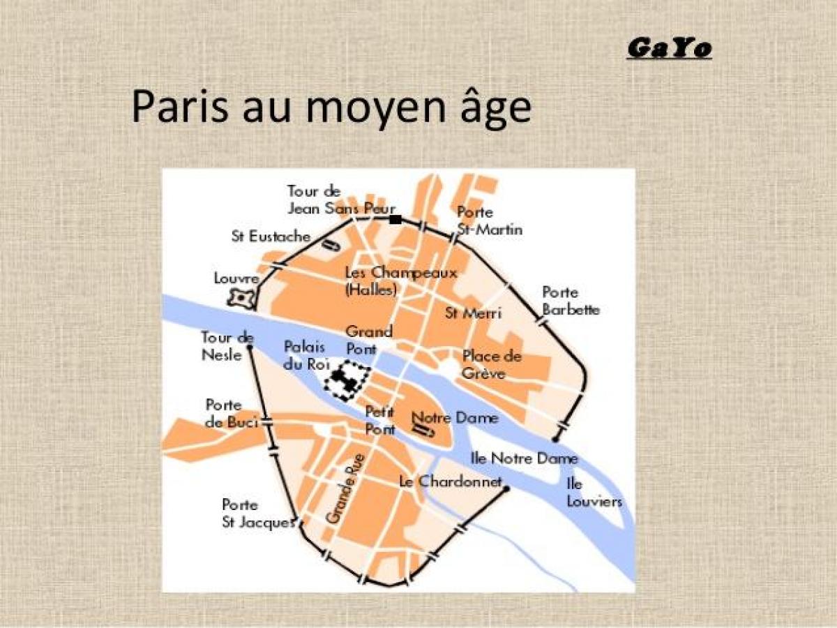 Карта Париза у Средњем веку