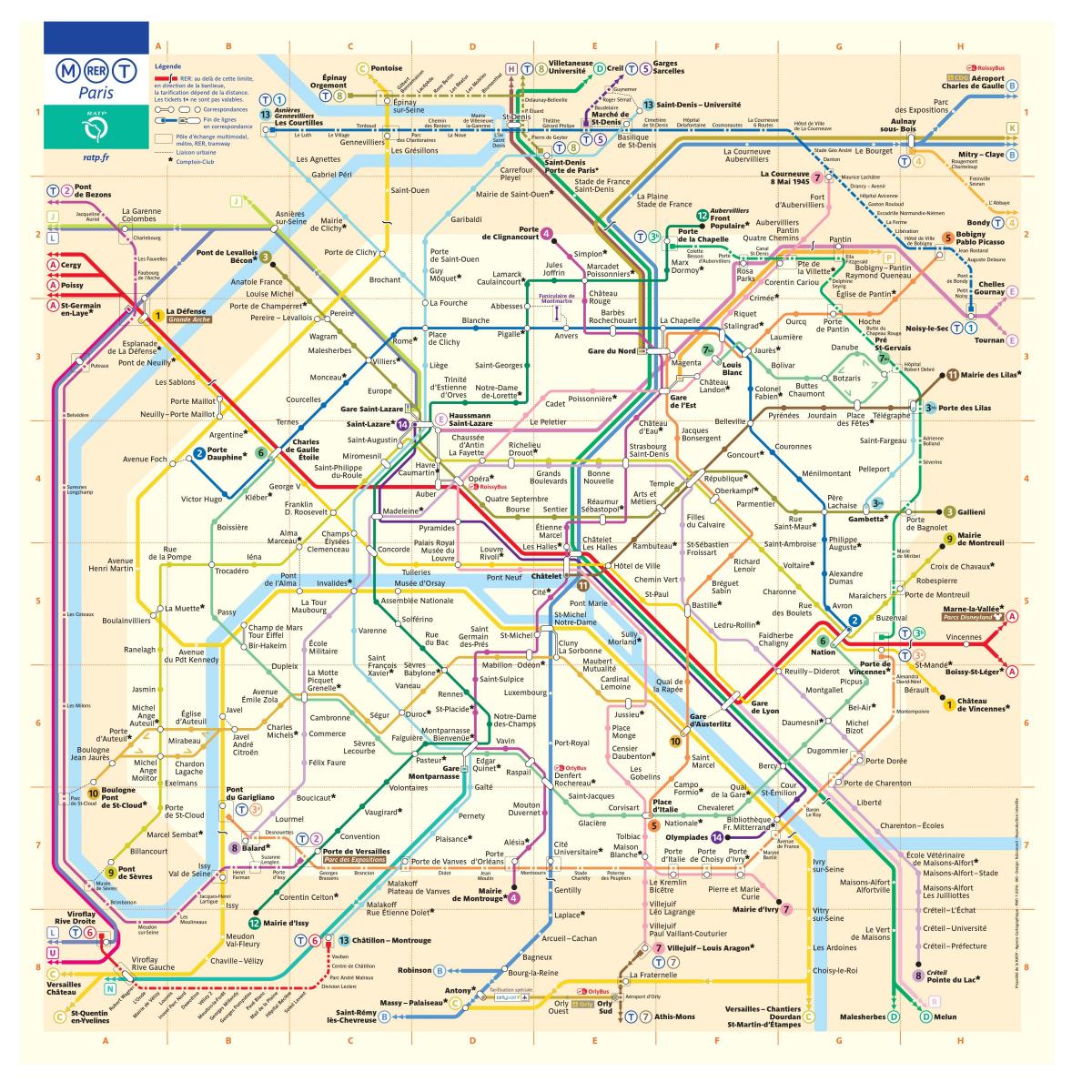 Карта Парис метро