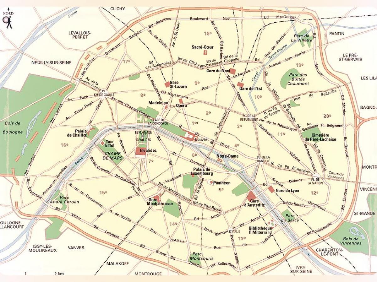 Карта париских паркова