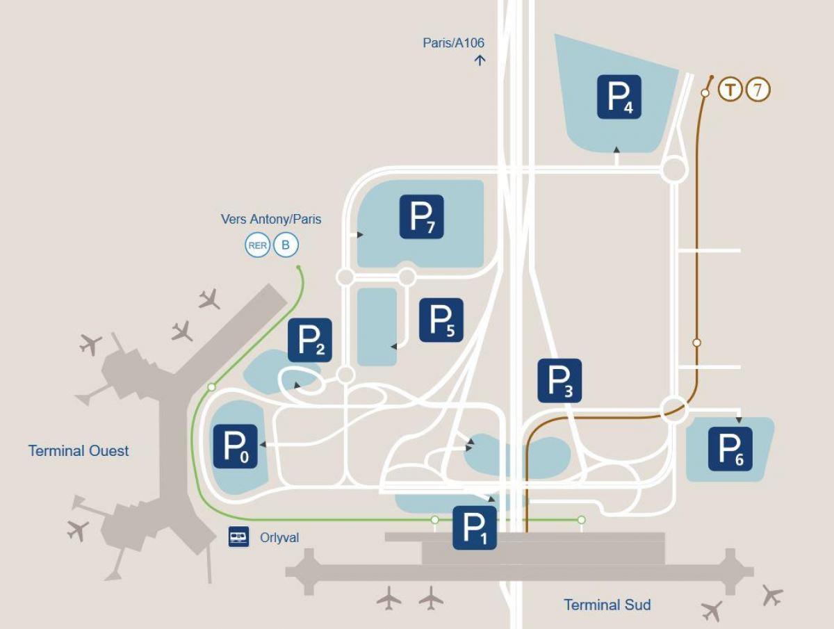 Карта аеродром Орли