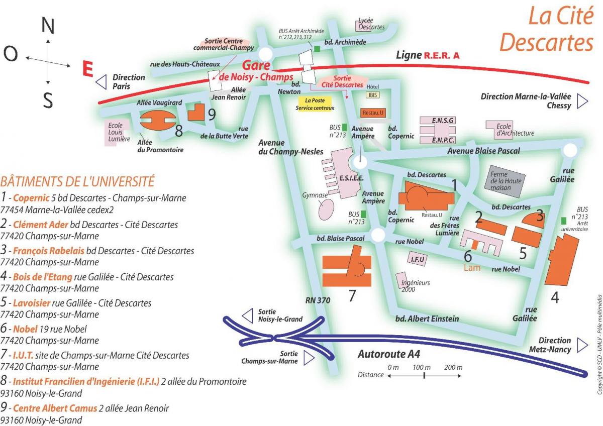 Мапа универзитета Париз Декарт