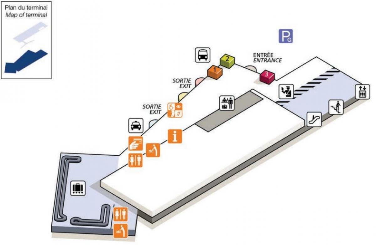 Карта Шарл де Гол терминал аеродрома 2Г