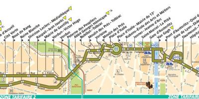 Карта аутобуса Париза линија 57