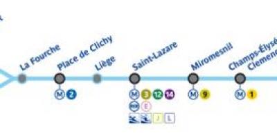 Карта Париза линије метроа 13