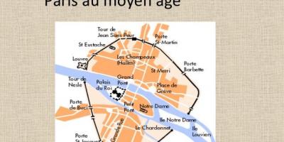 Карта Париза у Средњем веку