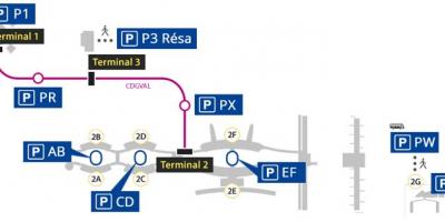 Карта Руасси паркинг