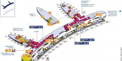Карта Шарл-де-Гол аеродром терминал 2Ф