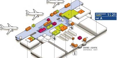 Карта Шарл-де-Гол терминал 3 аеродрома